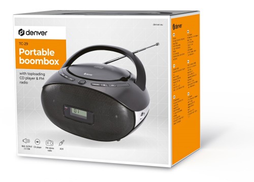 Denver TC-29 Boombox z odtwarzaczem CD, radiem FM i wejściem AUX (7)