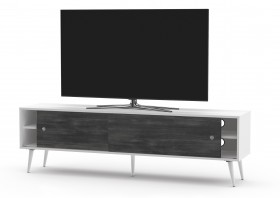 Obrazek dla: Drewniana szafka RTV w stylu RETRO SONOROUS  RTRA180WHTBNW szerokość 180cm