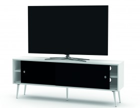 Drewniana szafka rtv SONOROUS RETRO RTRA140WHTBLK  szerokość 140 cm