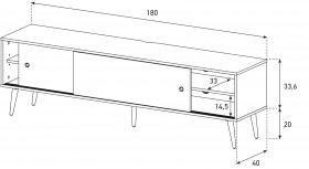 Drewniana szafka rtv SONOROUS RETRO RTRA180BLKBLK szerokość 180 cm 