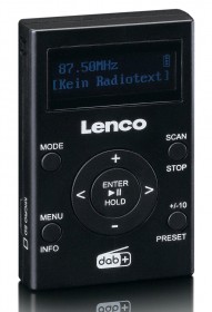 Lenco PDR011BK  przenośne, kieszonkowe radio DAB+ / FM i odtwarzacz MP4