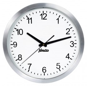 Duży analogowy zegar ścienny, aluminium z mechanizmem kwarcowym Alecto AK10