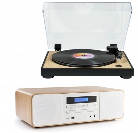Obrazek dla: Zestaw stereo / Cyfrowa mini wieża z gramofonem THOMSON TT300 & MIC201