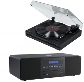 Obrazek dla: Zestaw stereo / Cyfrowa mini wieża z gramofonem THOMSON TT350 & MIC200