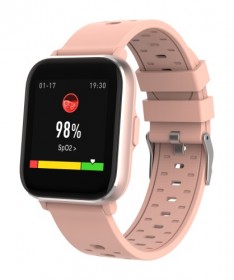 Denver SW165 Smartwatch Bluetooth z czujnikami temperatury ciała, tlenu we krwi i tętna, różowy
