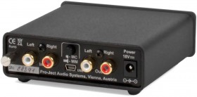 Phono Box USB srebrny (DC) Przedwzmacniacz gramofonowy dla wkładek MM/MC, USB i przetwornik A/D.