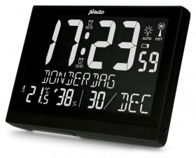 Alecto AK70  zegar cyfrowy z termometrem i higrometrem, czarny