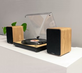 Obrazek 2 dla: Gramofon z aktywnymi głośnikami THOMSON TT300 WS602DUO