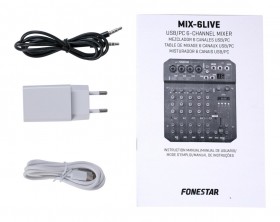 Fonestar MIX6LIVE  6kanałowy mikser stereo z funkcją przesyłania strumieniowego na żywo