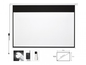 Obrazek dla: Fonestar PPEL16120BA  Elektryczny ekran projekcyjny 16:9, przekątna 120', pilot zdalnego sterowania