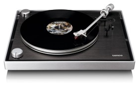 Lenco L455BK  gramofon z aluminiową obudową i wkładką 2M RED