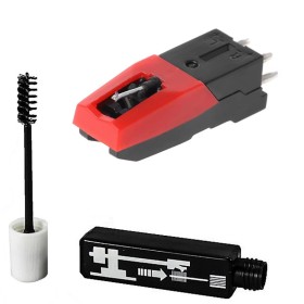 Obrazek dla: Zestaw UNIWERSALNA WKŁADKA IGŁA GRAMOFONOWA + PŁYN DO IGŁY Stylus Cleaner