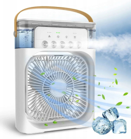 Klimatyzator Przenośny 3w1 USB – Nawilżacz + Wentylator + Chłodzenie Wodne LED Slim