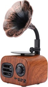 Obrazek dla: Radioodtwarzacz retro w kształcie gramofonu – Bluetooth, SD, 1200 mAh