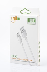 Kabel 2A micro USB biały BL90 Callme 1m