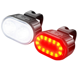 WODOODPORNA LAMPKA ROWEROWA + TYLNA LAMPKA LED