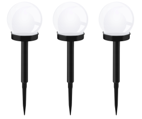 Obrazek dla: Ogrodowa Lampa Solarna Biała LED Solar Kula 10cm (Zestaw 3 Sztuki)