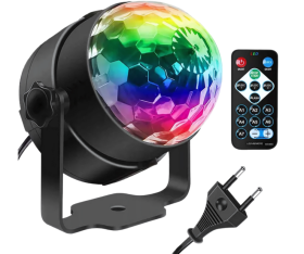 Obrazek dla: Kula Dyskotekowa LED RGB – Oświetlenie Imprezowe z Pilotem