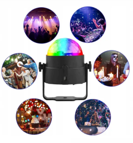 Obrazek 2 dla: Kula Dyskotekowa LED RGB – Oświetlenie Imprezowe z Pilotem