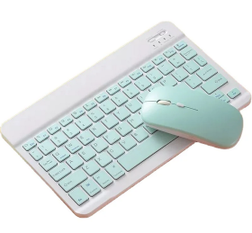 Bezprzewodowy zestaw klawiatura + myszka Bluetooth – miętowy design