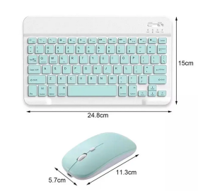 Bezprzewodowy zestaw klawiatura + myszka Bluetooth – miętowy design