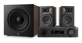 Obrazek dla: Zestaw stereo audio 2.1 do muzyki, filmów i gier JBL Audio Set MA310 + STAGE 250B + STAGE 220P ESPRESSO