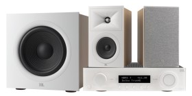 Obrazek dla: Zestaw stereo audio 2.1 do muzyki, filmów i gier JBL Audio Set MA310 + STAGE 250B + STAGE 220P LATTE