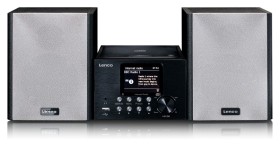 Obrazek 2 dla: Lenco MC250BK  mikrowieża z CD, USB, radiem internetowym, FM/DAB+ i Bluetooth