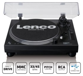 Obrazek dla: Lenco L3818BK czarny  gramofon z napędem bezpośrednim i wyjściem USB