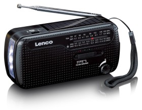 Obrazek dla: Radio przenośne  FM/ SW LENCO MCR113BK Analogowe na baterie i dynamo
