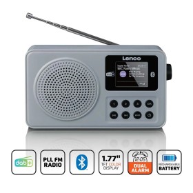 Obrazek 2 dla:  Przenośne radio cyfrowe DAB+ FM z Bluetooth w kolorze szarym LENCO PDR034GY 