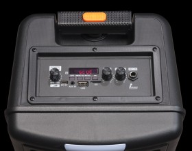 Obrazek 2 dla: Przenośny głośnik imprezowy, Bluetooth z efektami świetlnymi LED i mikrofonem Denver TSP307