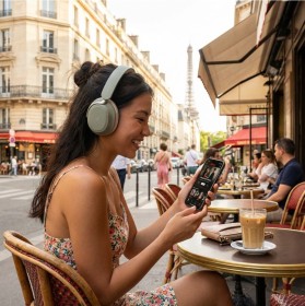 Obrazek 2 dla: Sound Origin SOFORESTPRO – Słuchawki Bluetooth premium z hybrydą ANC – beżowe/szałwiowe